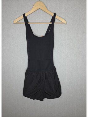 NWT AVIA Black Athletic Romper Size M Running Tennis Cross Back Short Lounge
